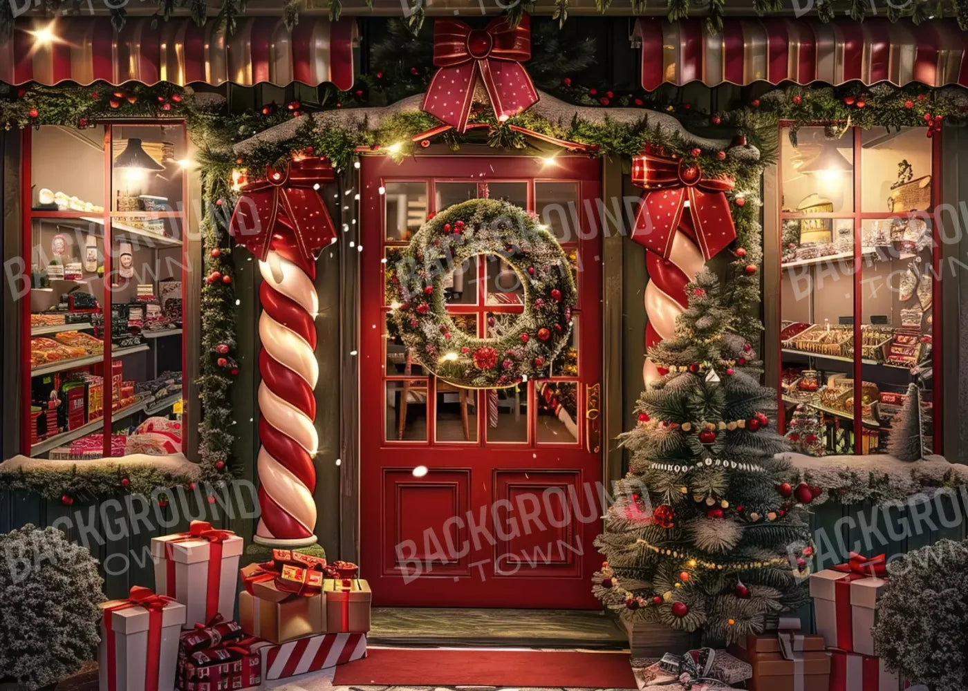 Christmas Shop I 7’X5’ Ultracloth (84 X 60 Inch) Backdrop