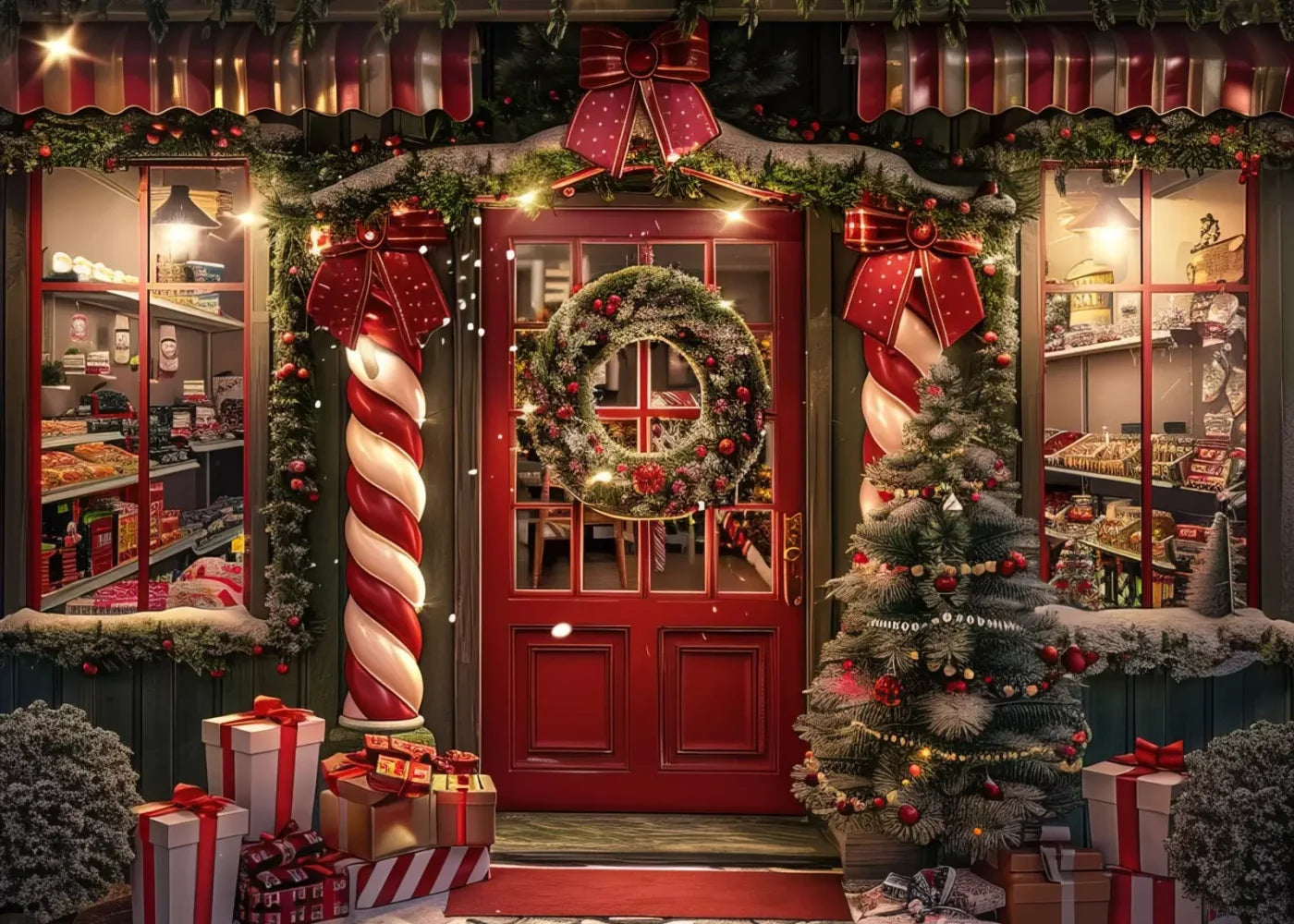 Christmas Shop I 7’X5’ Ultracloth (84 X 60 Inch) Backdrop