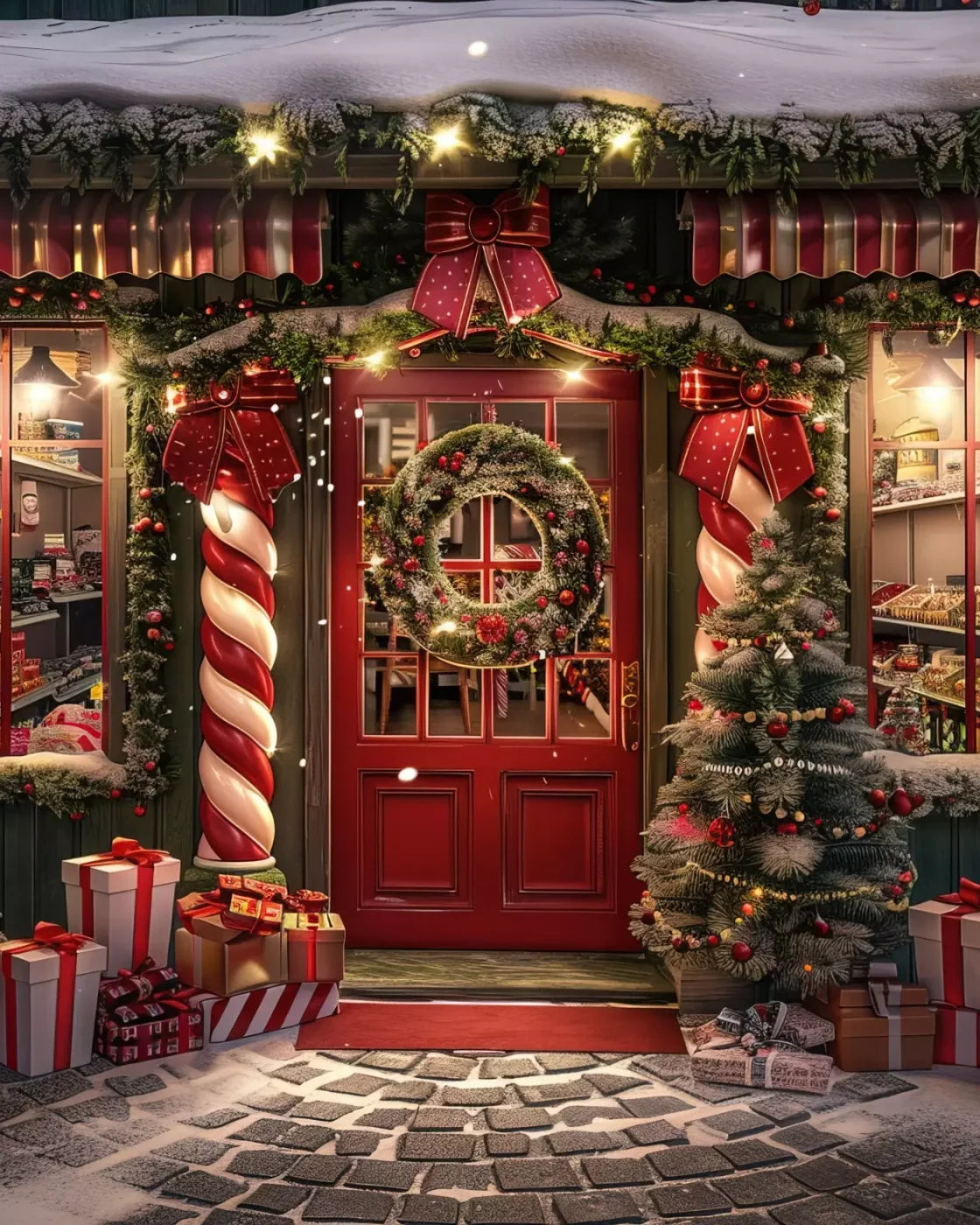 Christmas Shop I 8’X10’ Fleece (96 X 120 Inch) Backdrop