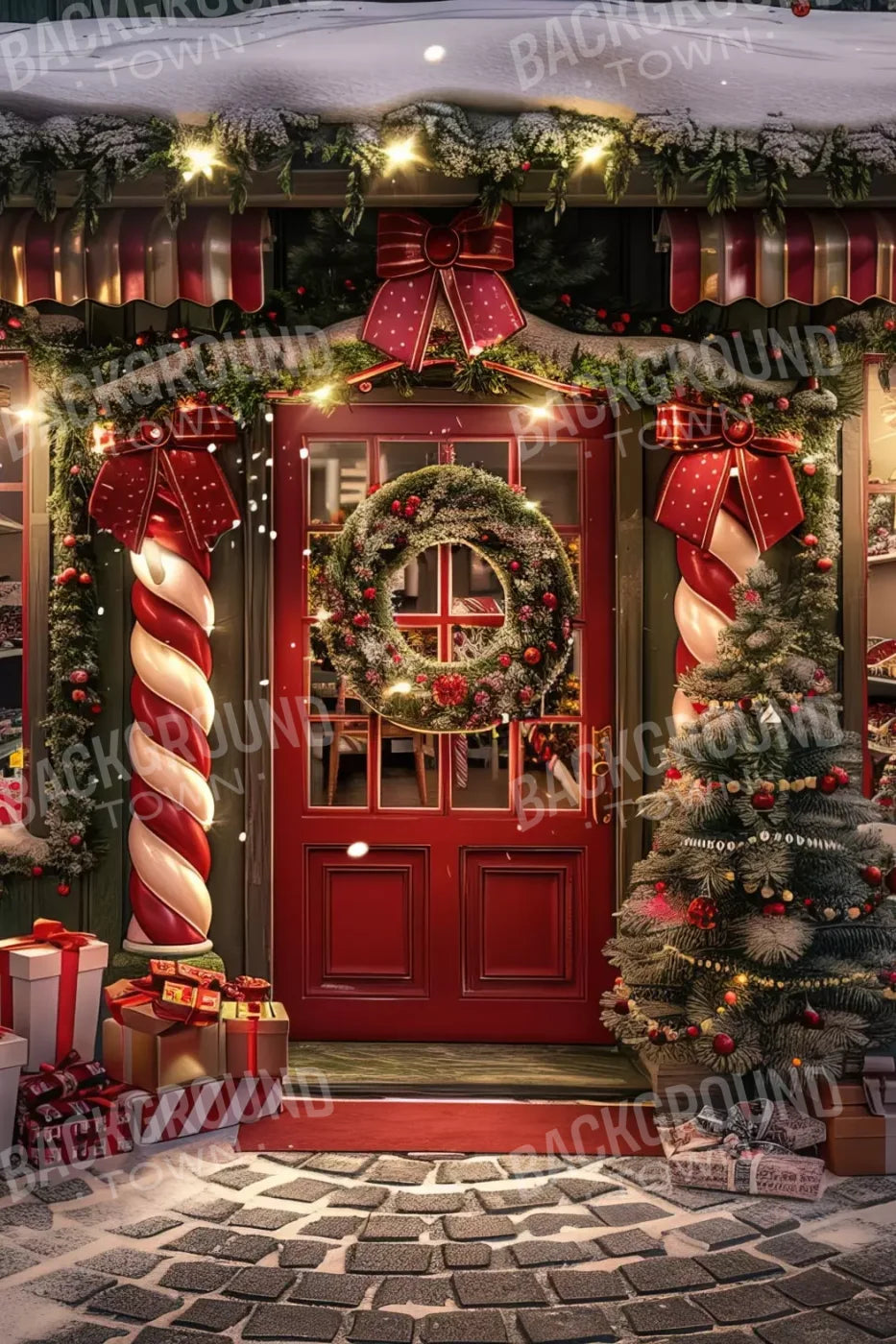 Christmas Shop I 8’X12’ Ultracloth (96 X 144 Inch) Backdrop