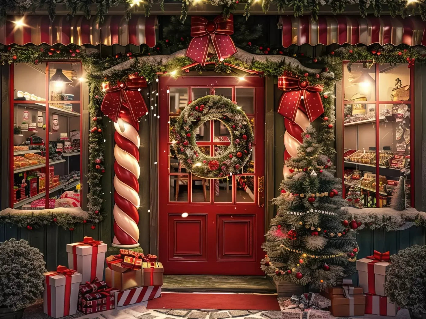 Christmas Shop I 8’X6’ Fleece (96 X 72 Inch) Backdrop