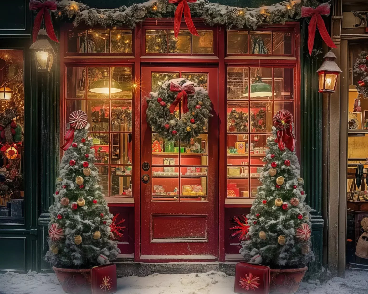 Christmas Shop Ii 10’X8’ Fleece (120 X 96 Inch) Backdrop