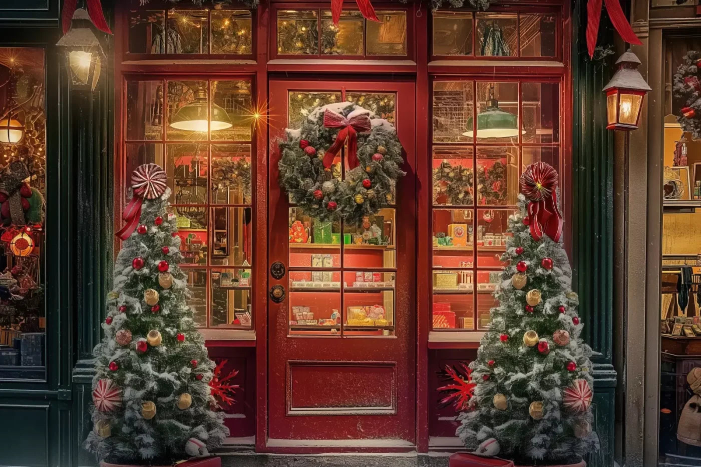 Christmas Shop Ii 12’X8’ Ultracloth (144 X 96 Inch) Backdrop