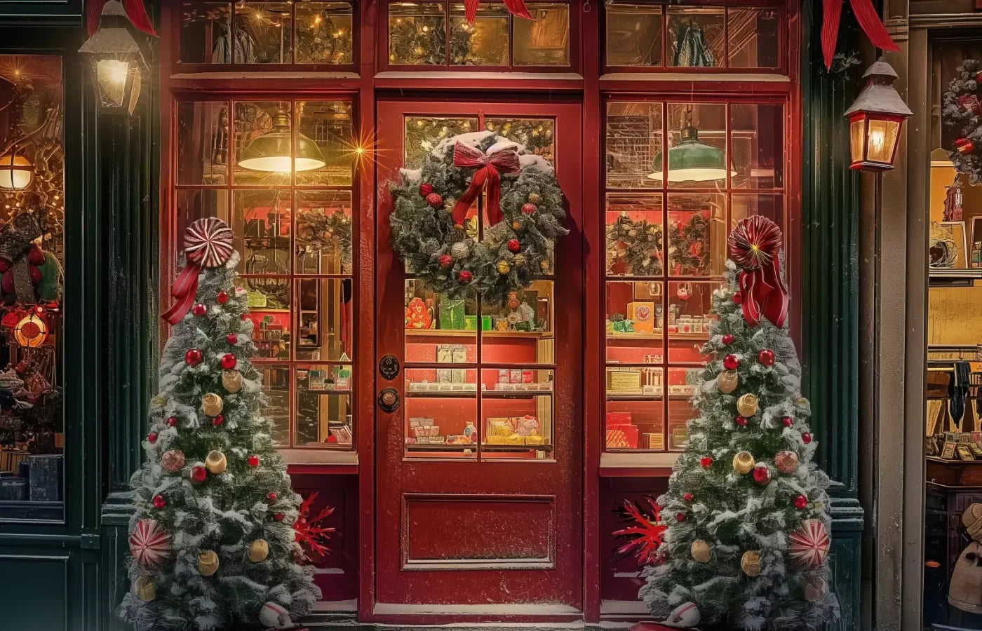Christmas Shop Ii 14’X9’ Ultracloth (168 X 108 Inch) Backdrop