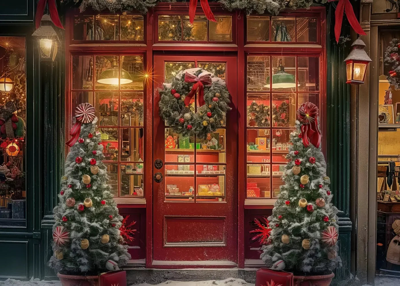 Christmas Shop Ii 7’X5’ Ultracloth (84 X 60 Inch) Backdrop