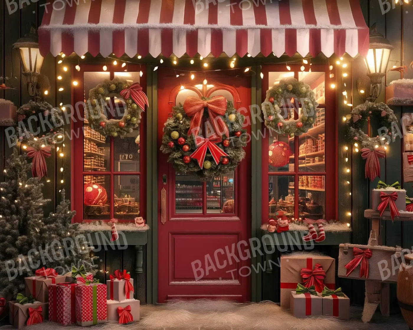 Christmas Shop Iii 10’X8’ Fleece (120 X 96 Inch) Backdrop