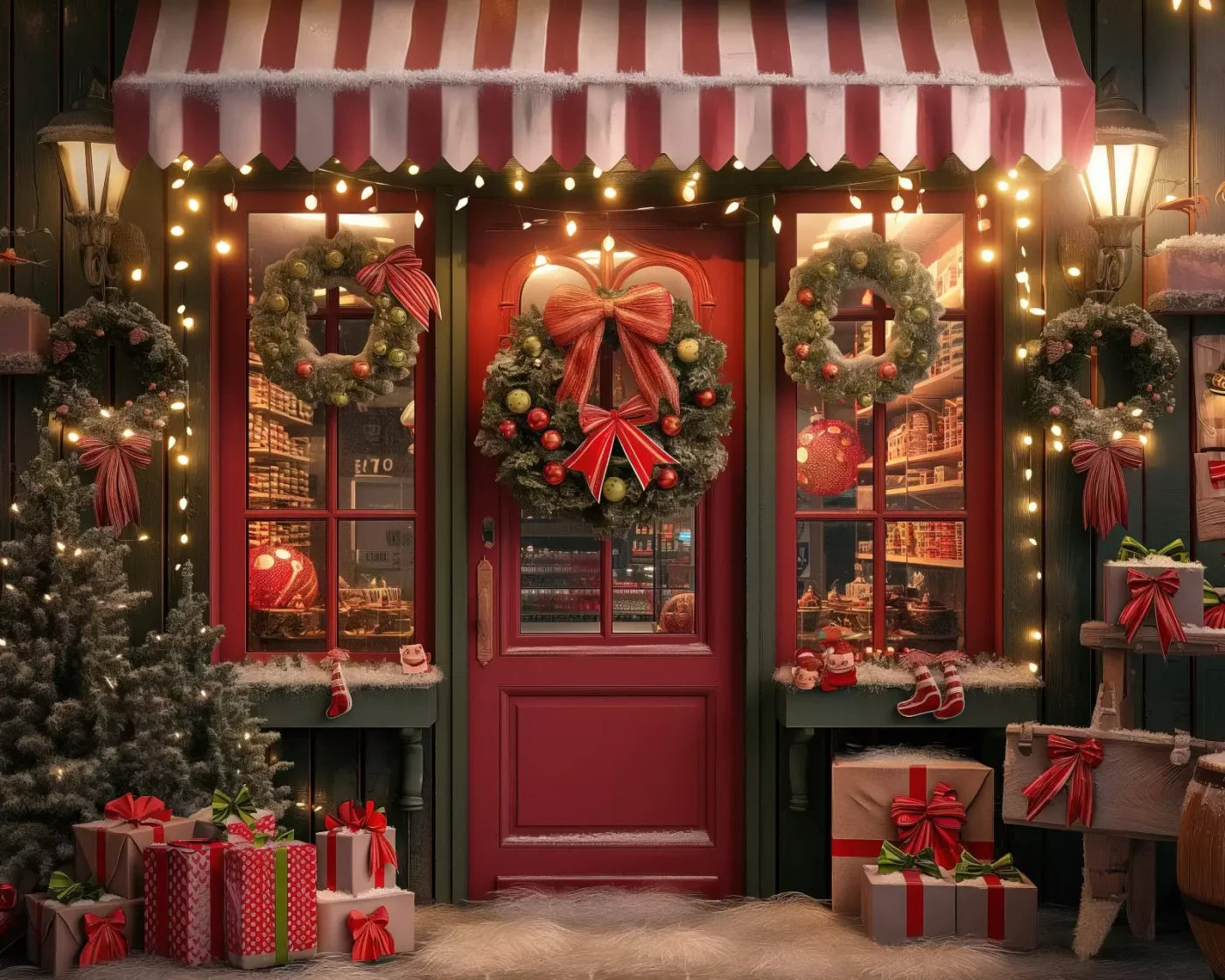 Christmas Shop Iii 10’X8’ Fleece (120 X 96 Inch) Backdrop