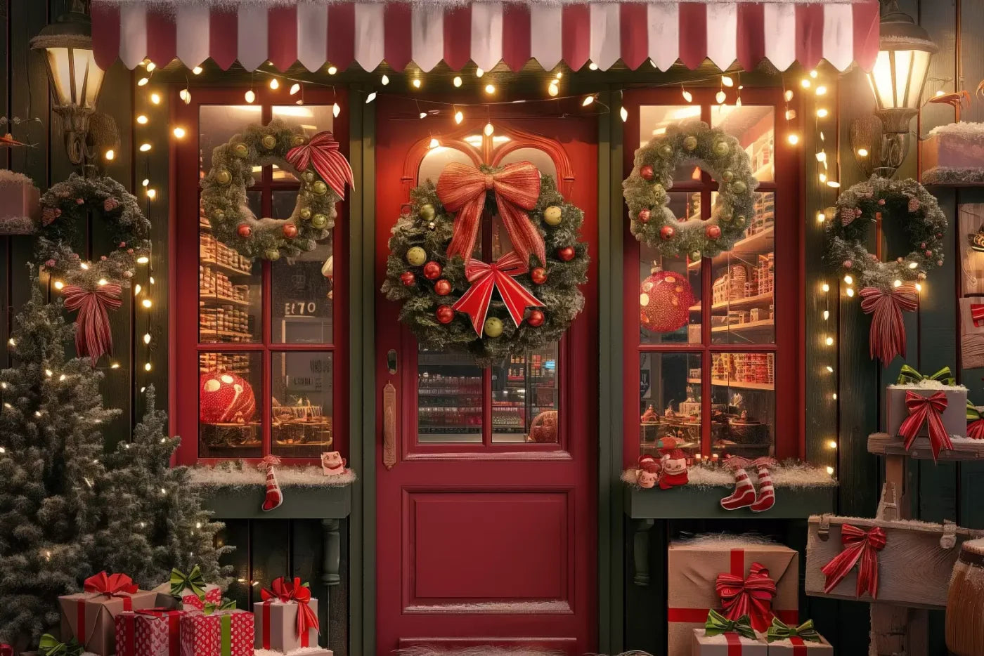 Christmas Shop Iii 12’X8’ Ultracloth (144 X 96 Inch) Backdrop
