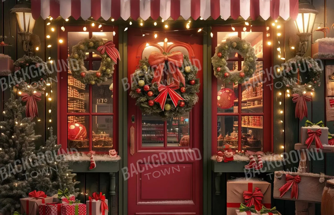 Christmas Shop Iii 14’X9’ Ultracloth (168 X 108 Inch) Backdrop