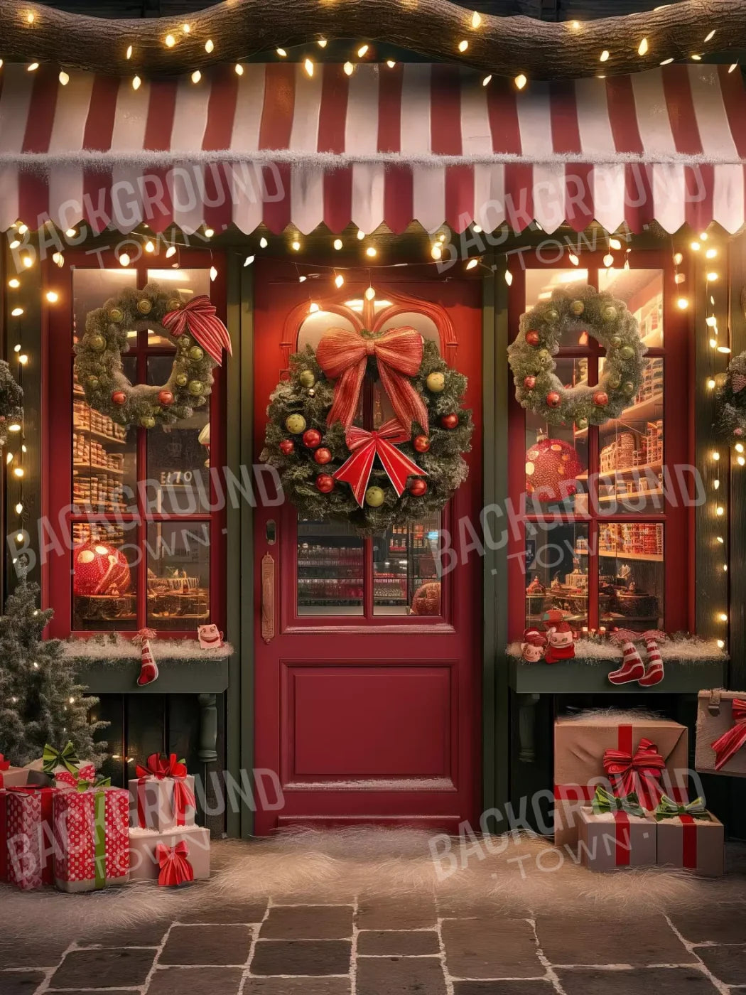 Christmas Shop Iii 5’X6’8 Fleece (60 X 80 Inch) Backdrop