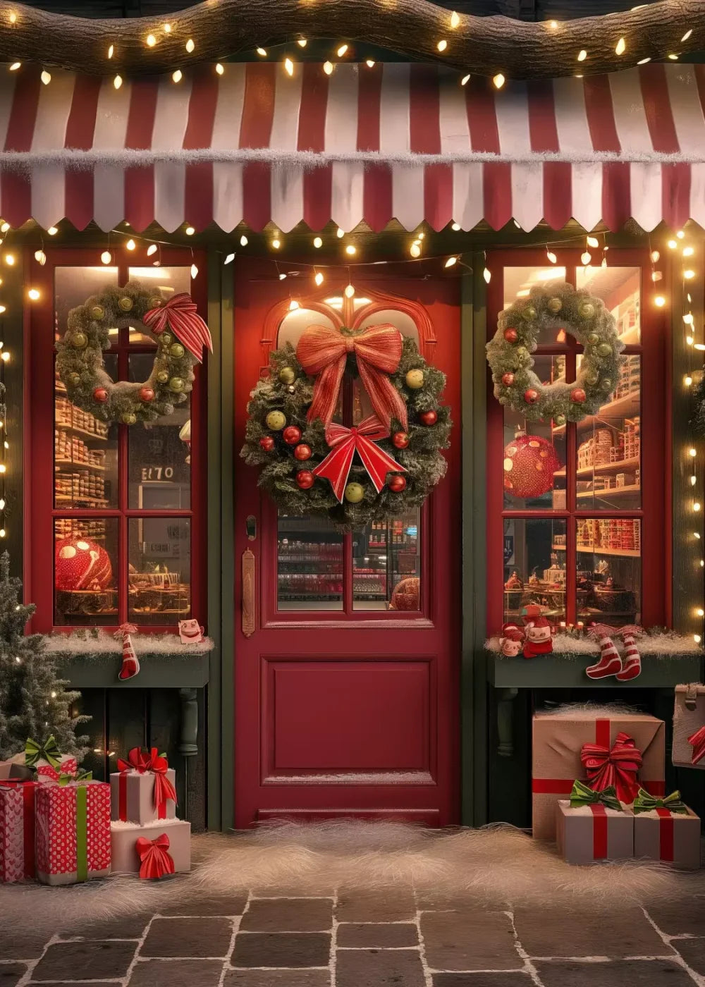 Christmas Shop Iii 5’X7’ Ultracloth (60 X 84 Inch) Backdrop