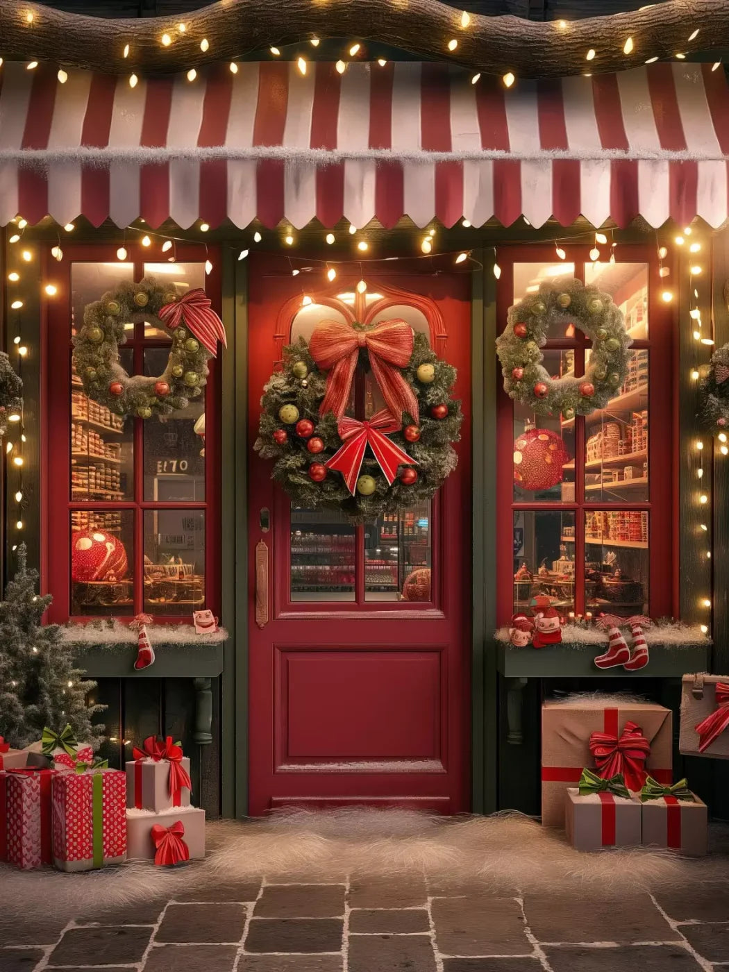 Christmas Shop Iii 6’X8’ Fleece (72 X 96 Inch) Backdrop