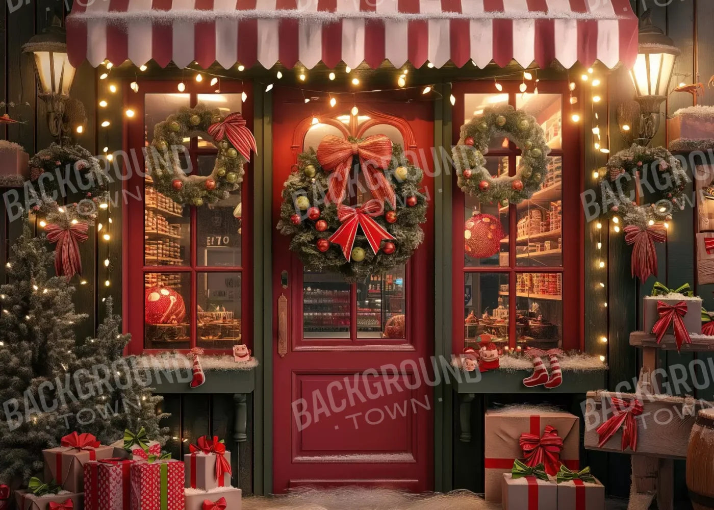 Christmas Shop Iii 7’X5’ Ultracloth (84 X 60 Inch) Backdrop