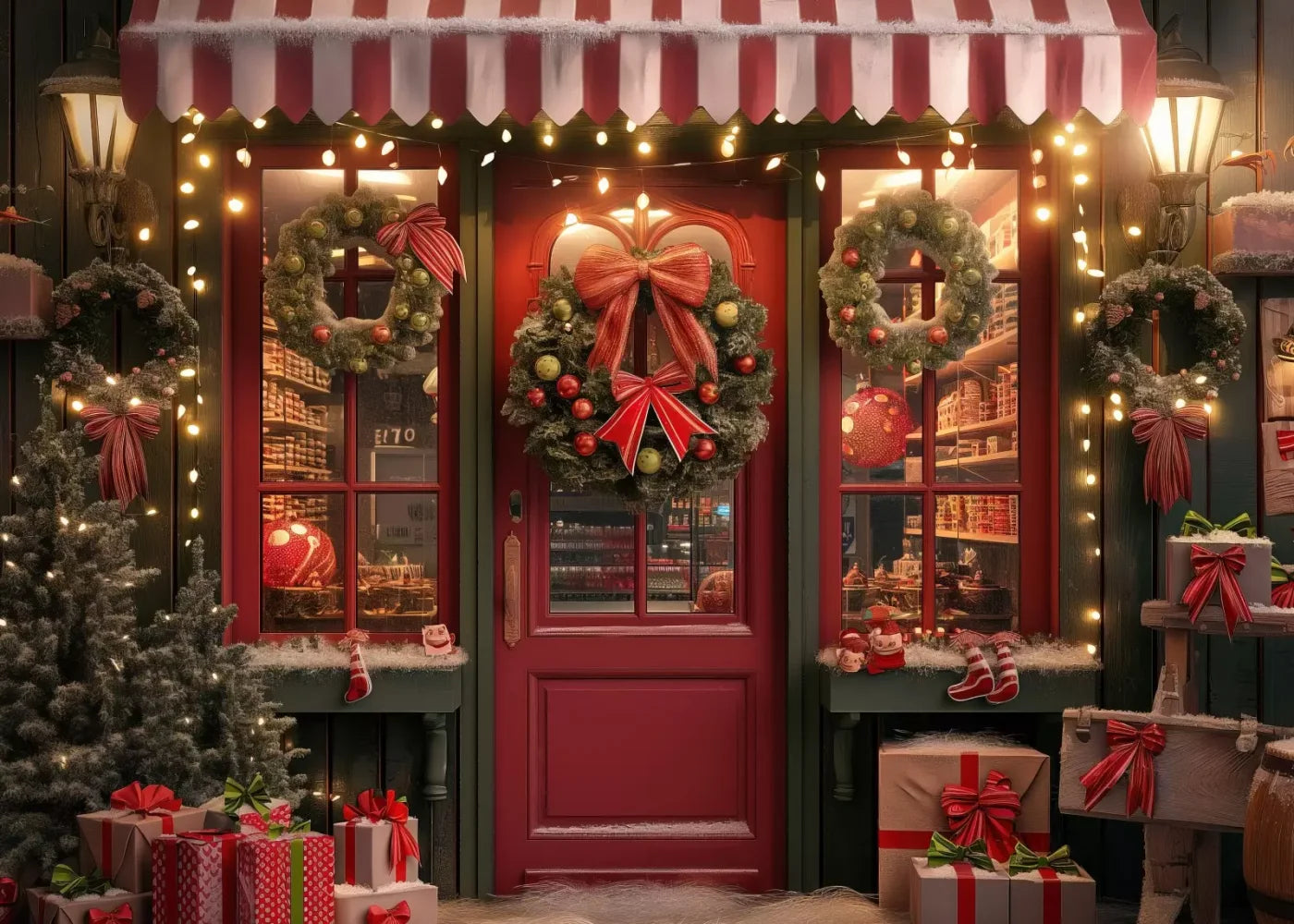 Christmas Shop Iii 7’X5’ Ultracloth (84 X 60 Inch) Backdrop