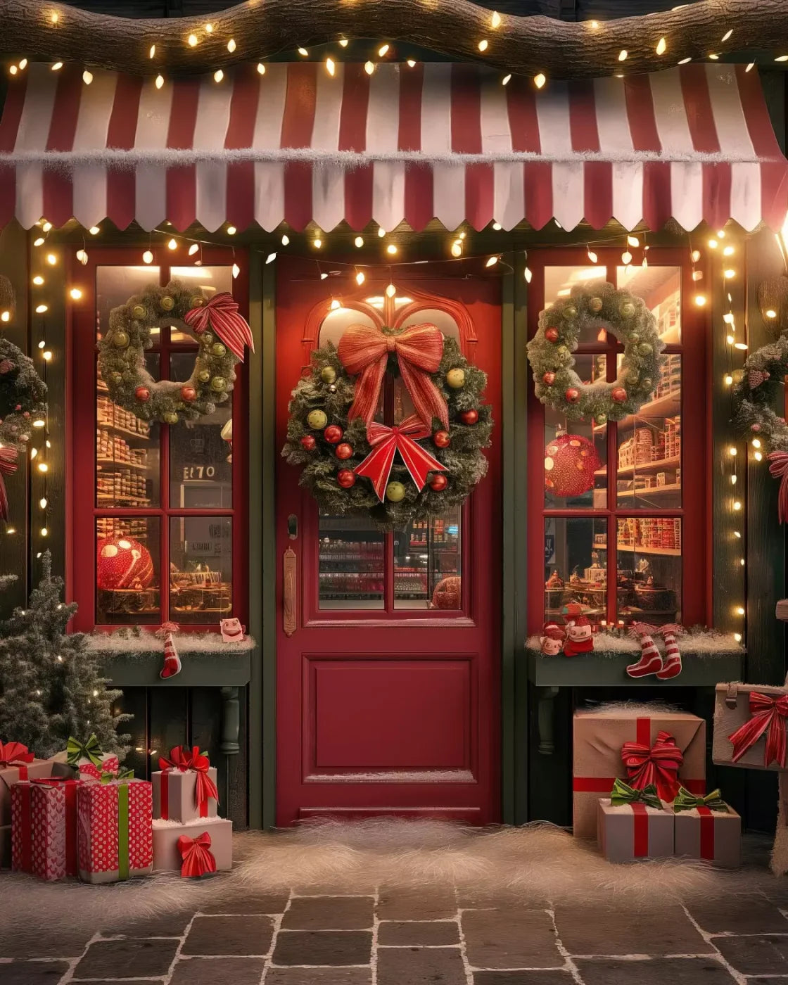 Christmas Shop Iii 8’X10’ Fleece (96 X 120 Inch) Backdrop
