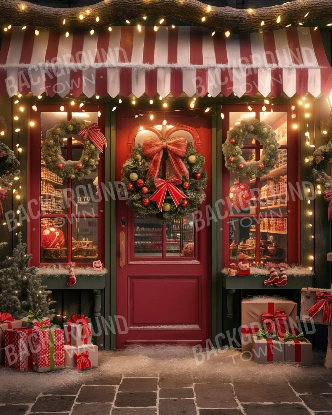 Christmas Shop Iii 8’X10’ Fleece (96 X 120 Inch) Backdrop