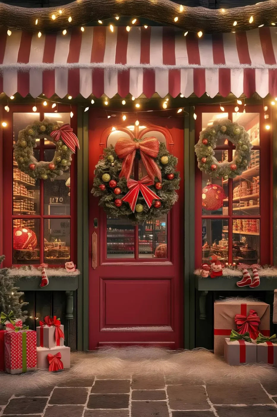 Christmas Shop Iii 8’X12’ Ultracloth (96 X 144 Inch) Backdrop
