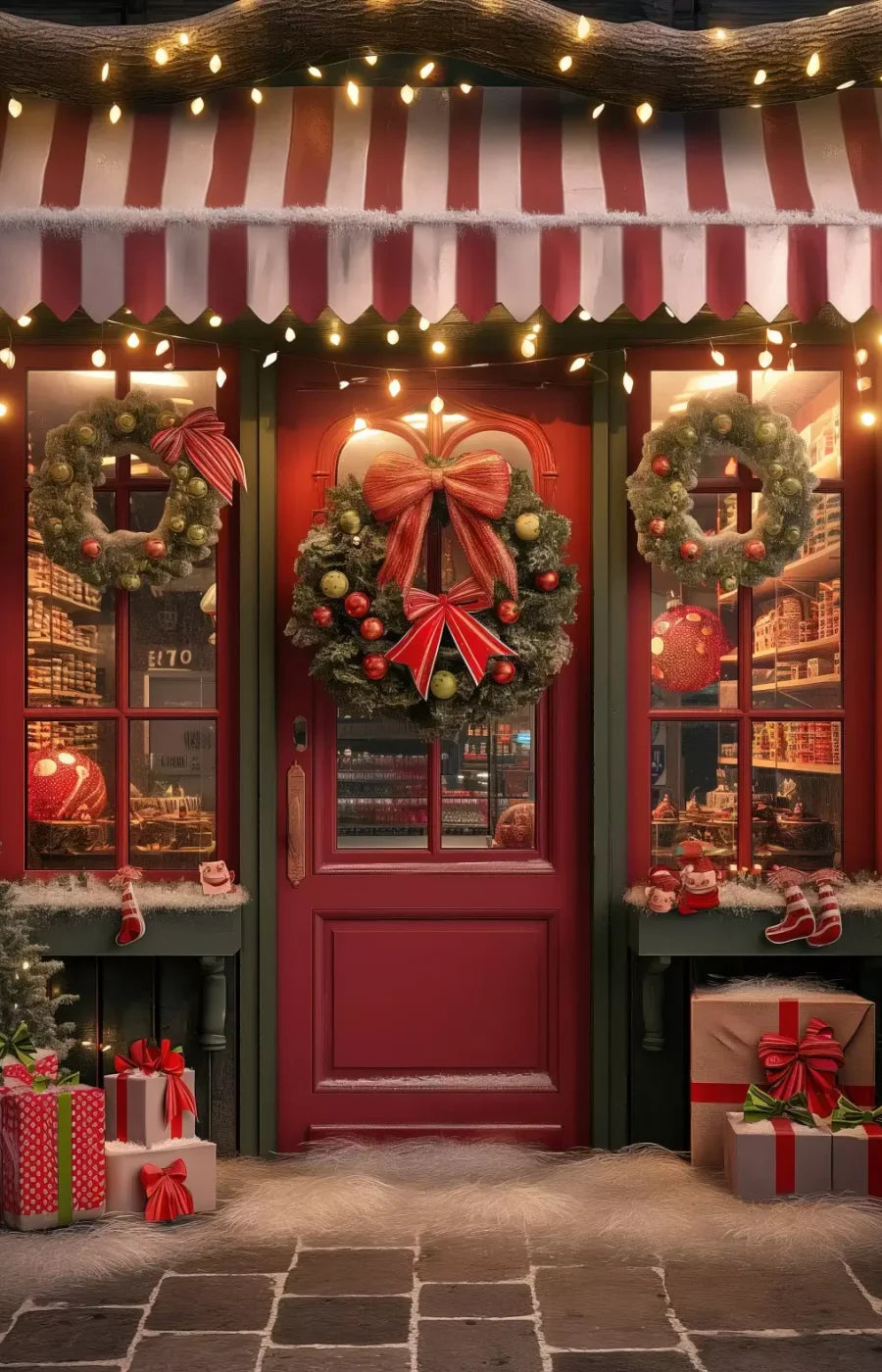 Christmas Shop Iii 9’X14’ Ultracloth (108 X 168 Inch) Backdrop