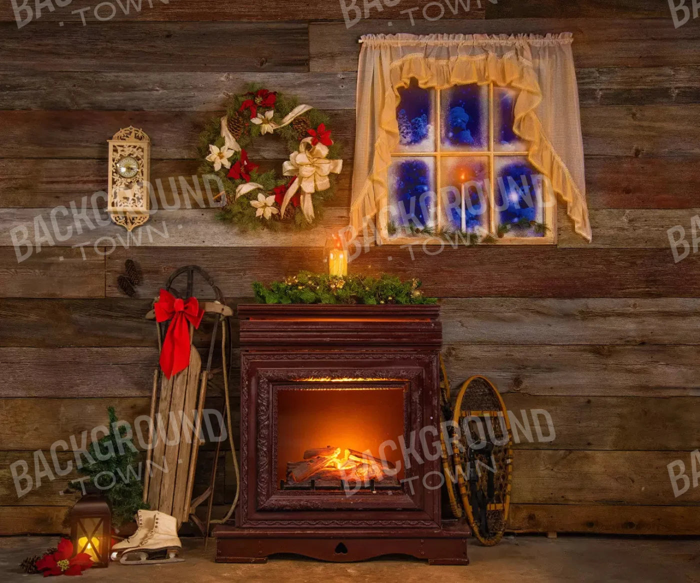 Brown Christmas Backdrop for Photography