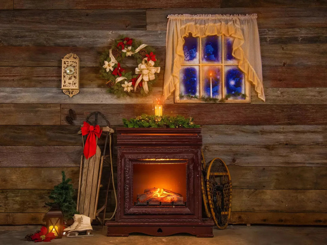 Christmas Snow Activities 68X5 Fleece ( 80 X 60 Inch ) Backdrop