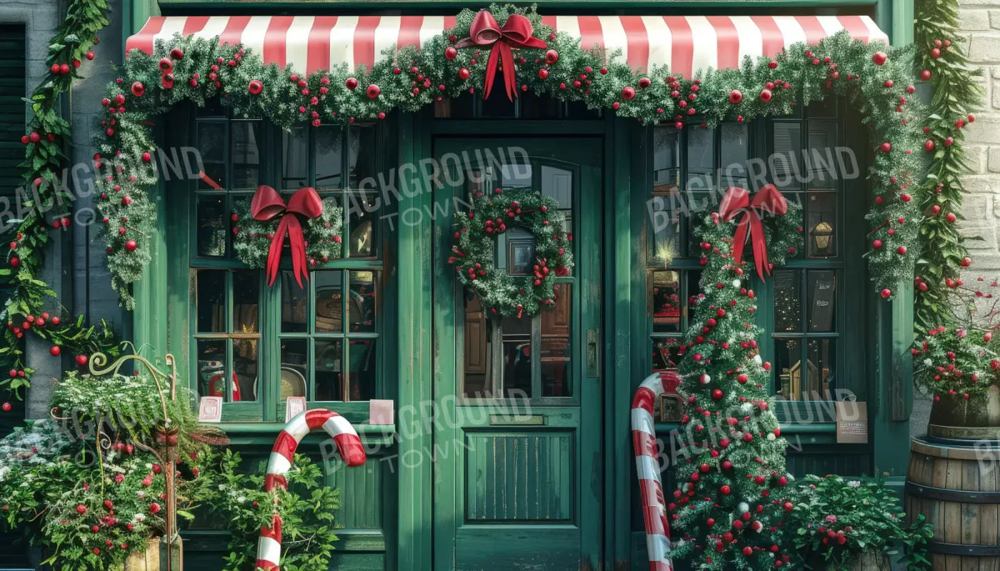 Christmas Store Front 14’x8’ UltraCloth (168 x 96 inch) Backdrop