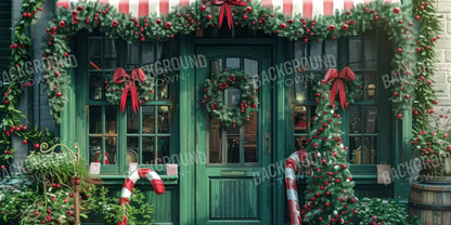 Christmas Store Front 20’x10’ UltraCloth (240 x 120 inch) Backdrop