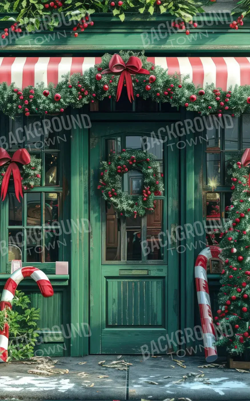 Christmas Store Front 5’x8’ UltraCloth (60 x 96 inch) Backdrop