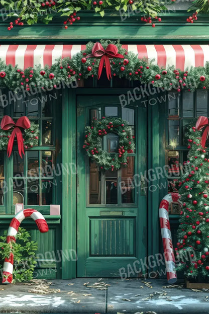 Christmas Store Front 8’x12’ UltraCloth (96 x 144 inch) Backdrop