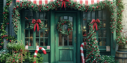 Christmas Store Front 16’x8’ UltraCloth (192 x 96 inch) Backdrop