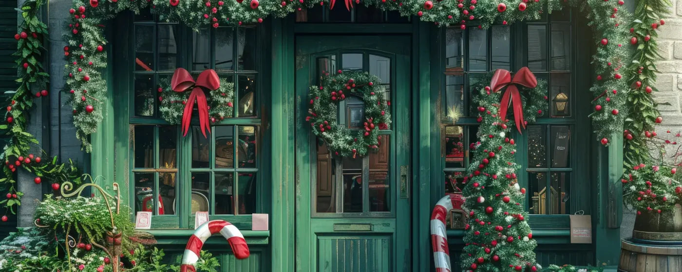 Christmas Store Front 20’x8’ UltraCloth (240 x 96 inch) Backdrop