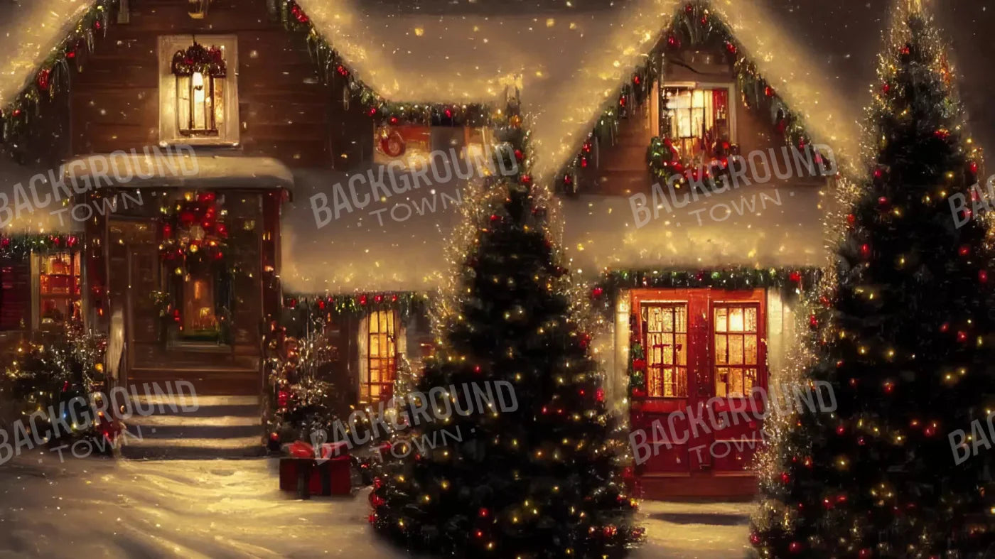 Christmas Street 14X8 Ultracloth ( 168 X 96 Inch ) Backdrop