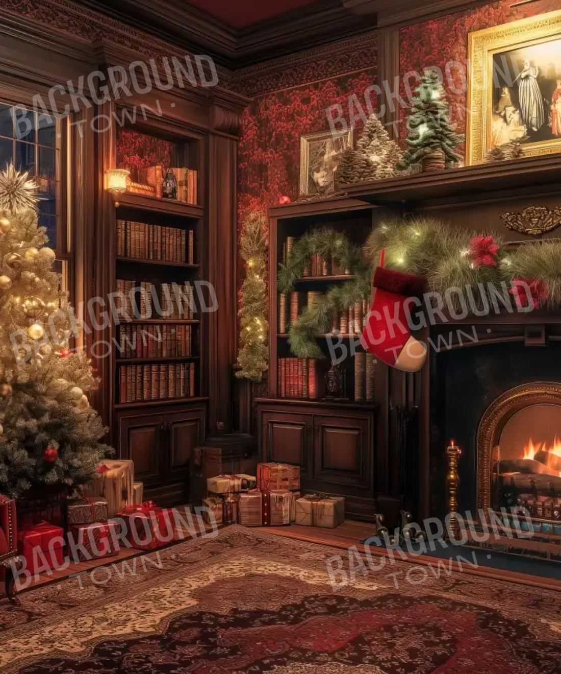 Red, Brown , Green Backdrop for Photography