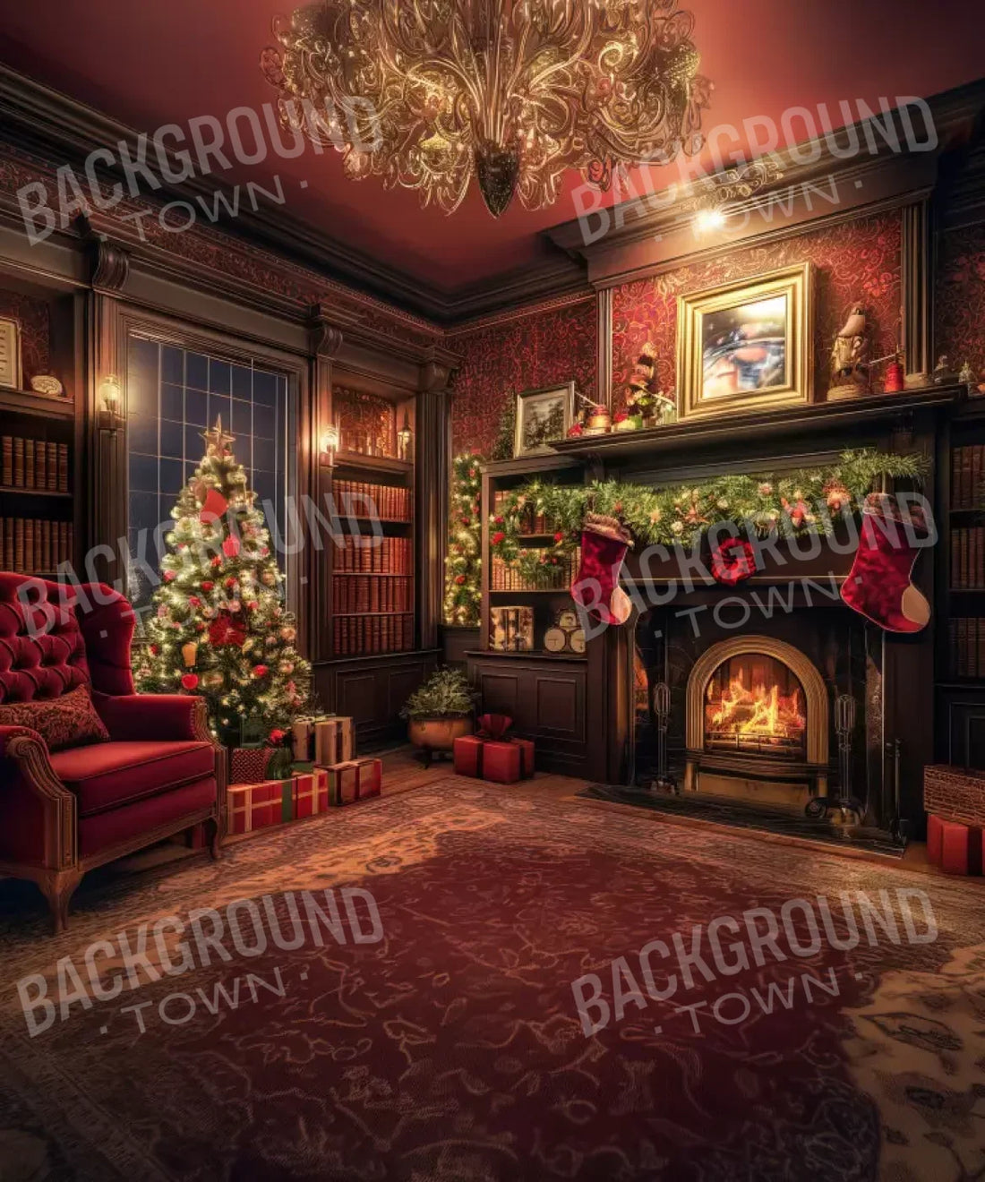 Red, Brown , Green Backdrop for Photography