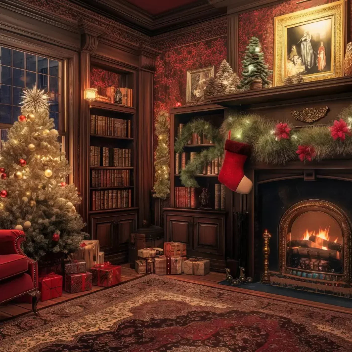 Christmas Study I 10’X10’ Ultracloth (120 X Inch) Backdrop