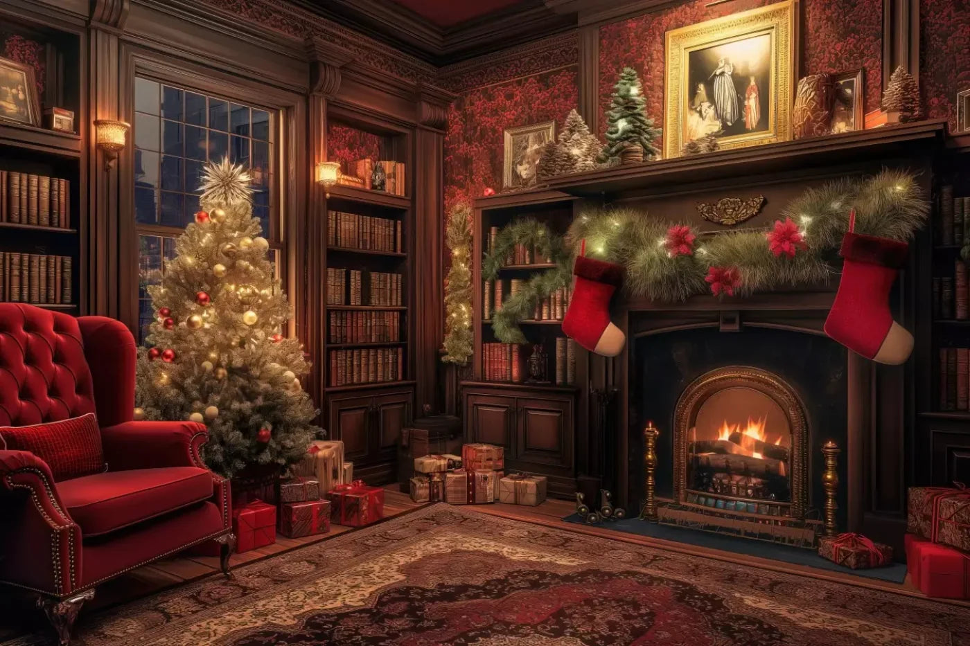 Christmas Study I 12’X8’ Ultracloth (144 X 96 Inch) Backdrop