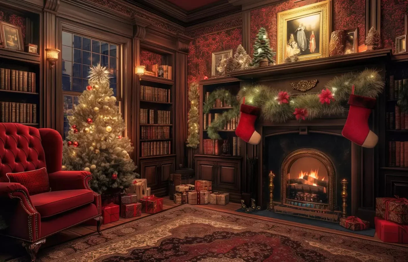 Christmas Study I 14’X9’ Ultracloth (168 X 108 Inch) Backdrop