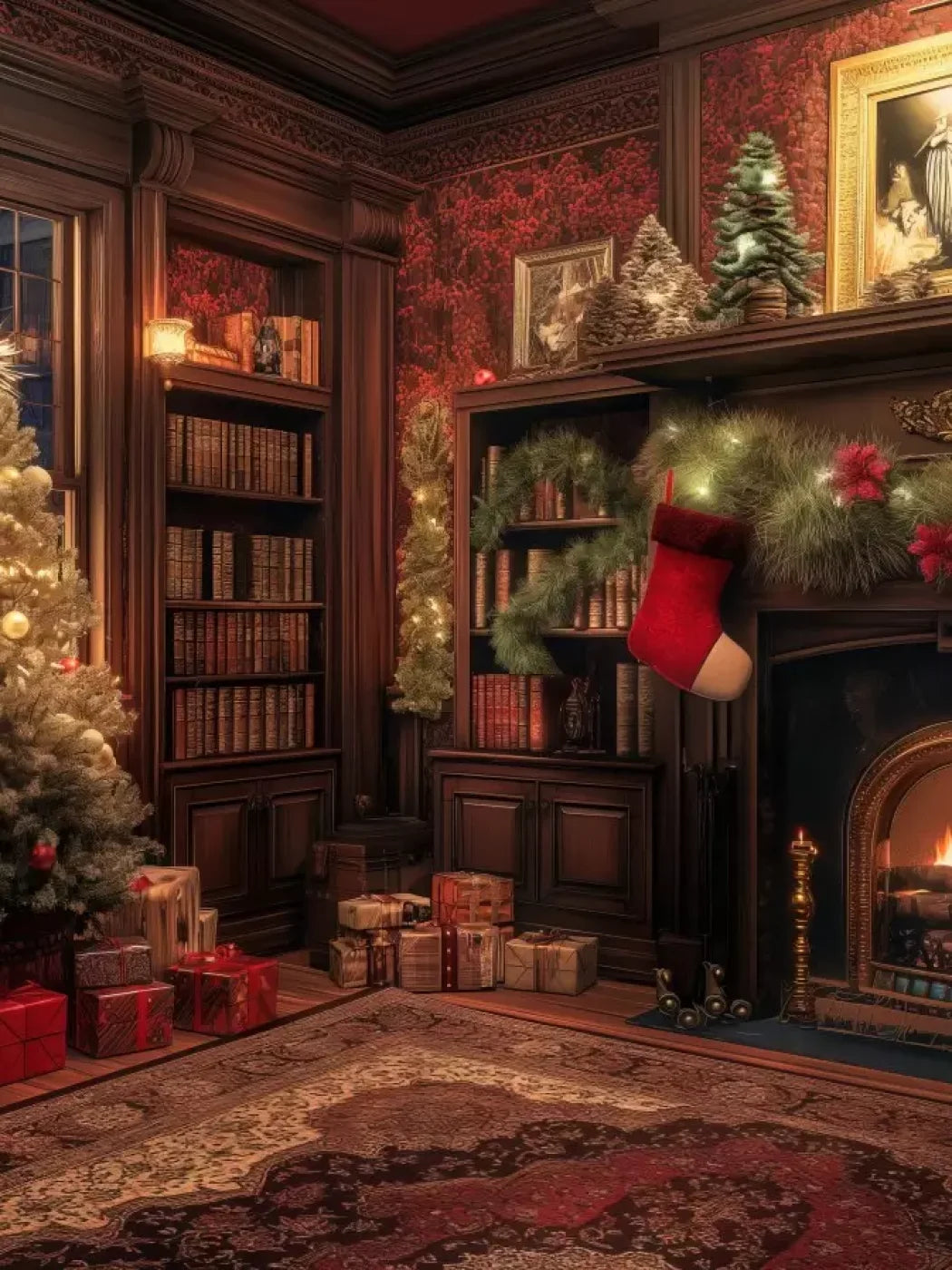 Christmas Study I 6’X8’ Fleece (72 X 96 Inch) Backdrop