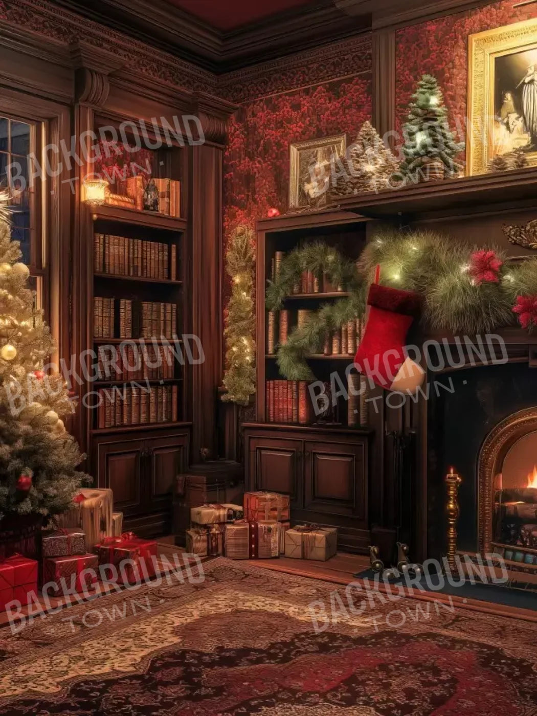 Christmas Study I 6’X8’ Fleece (72 X 96 Inch) Backdrop