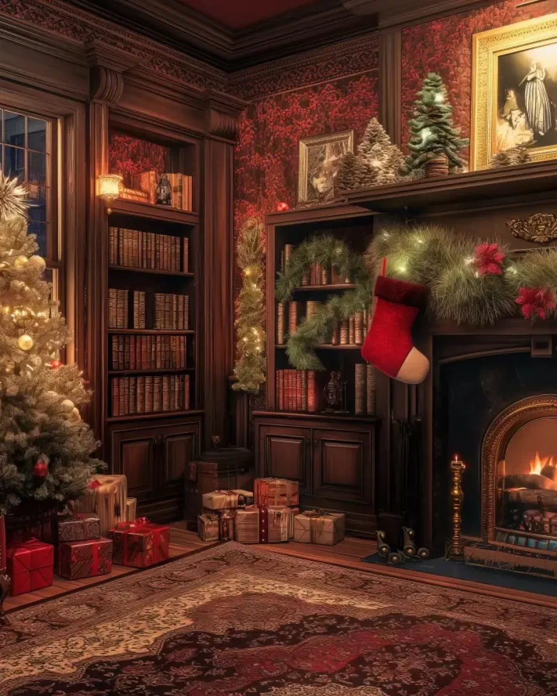 Christmas Study I 8’X10’ Fleece (96 X 120 Inch) Backdrop