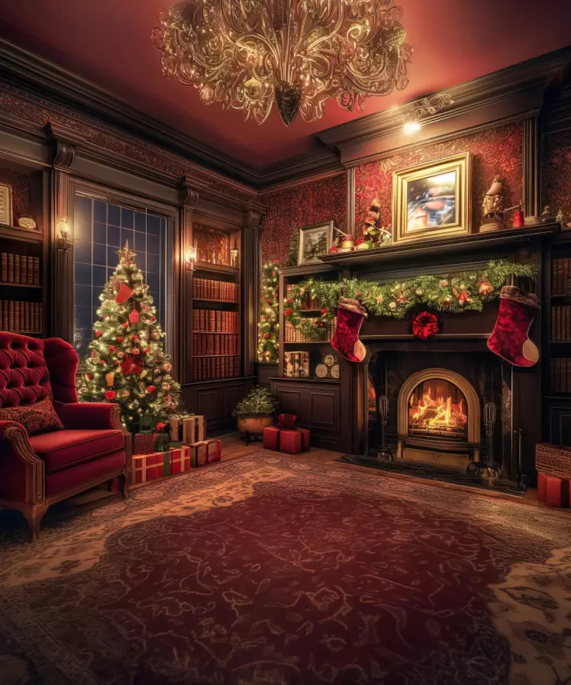 Christmas Study I Full 10’X12’ Ultracloth (120 X 144 Inch) Backdrop