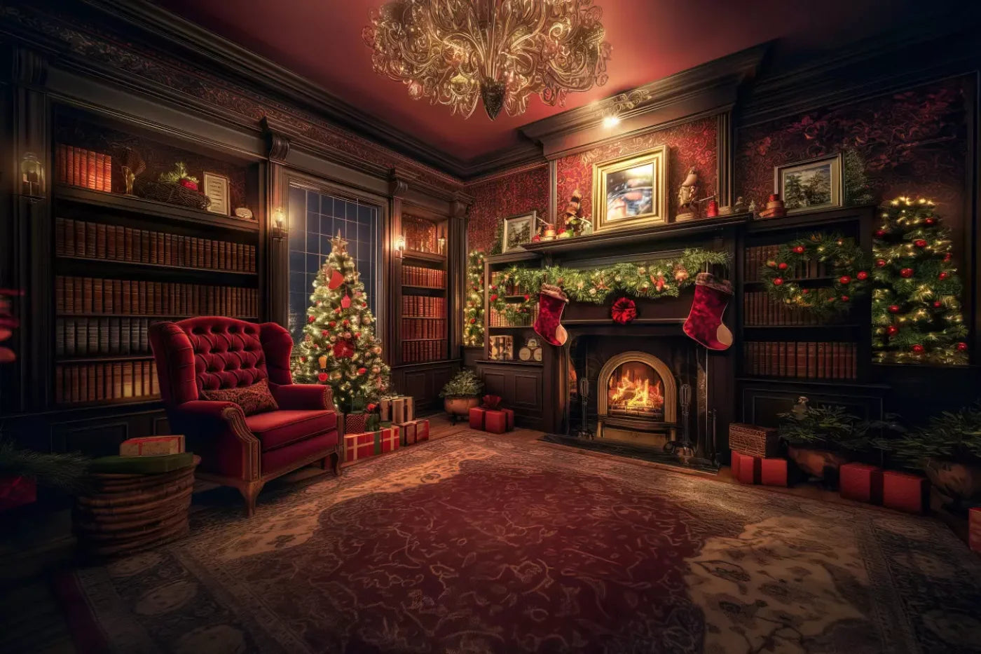 Christmas Study I Full 12’X8’ Ultracloth (144 X 96 Inch) Backdrop