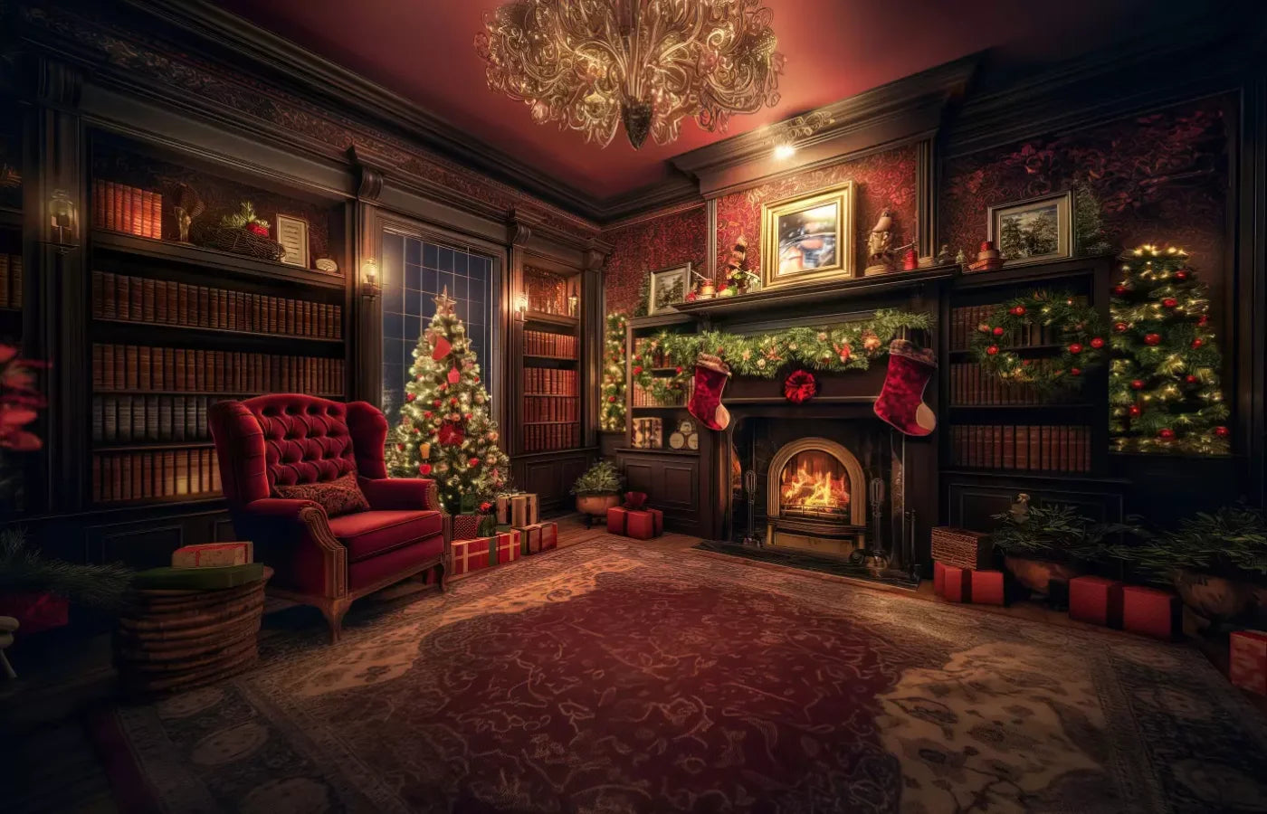 Christmas Study I Full 14’X9’ Ultracloth (168 X 108 Inch) Backdrop
