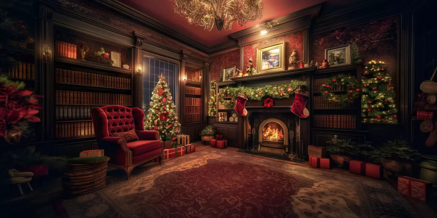 Christmas Study I Full 16’X8’ Ultracloth (192 X 96 Inch) Backdrop