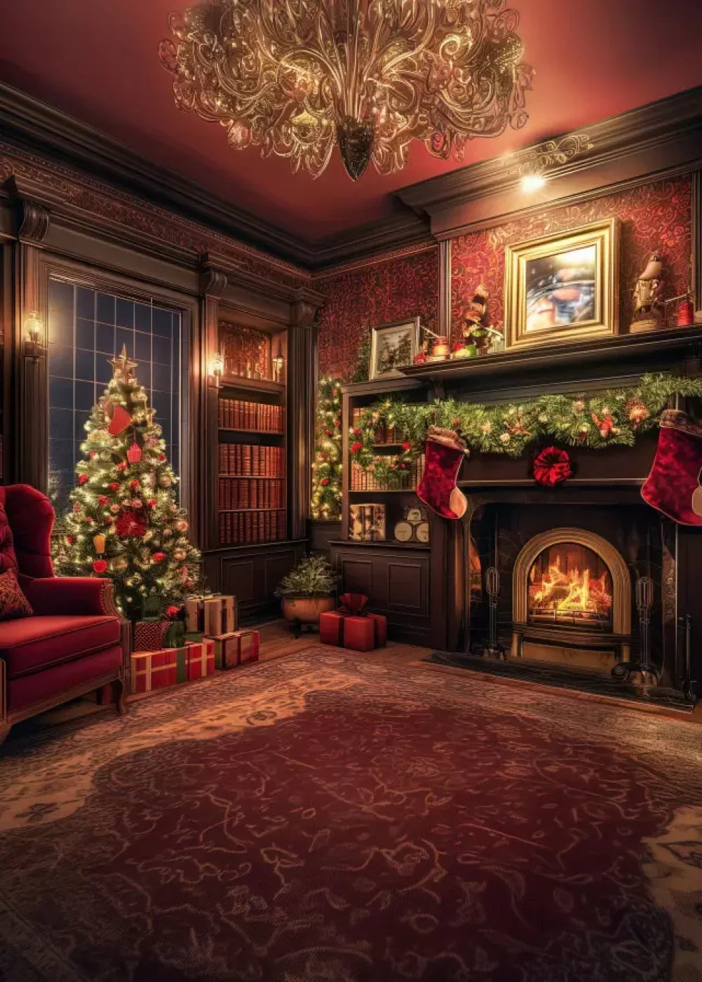 Christmas Study I Full 5’X7’ Ultracloth (60 X 84 Inch) Backdrop