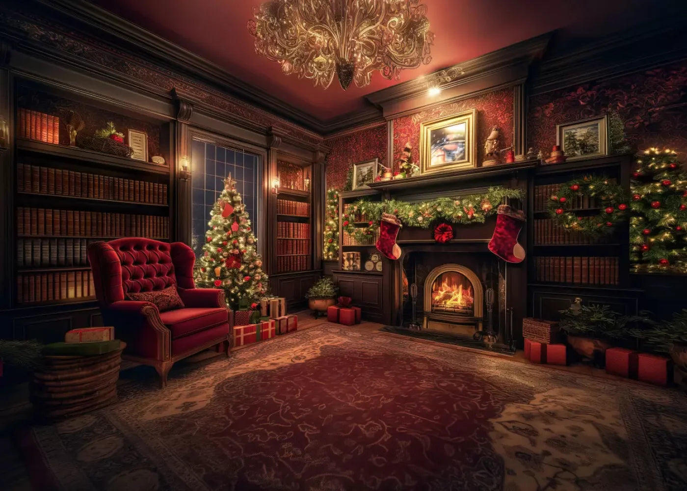 Christmas Study I Full 7’X5’ Ultracloth (84 X 60 Inch) Backdrop