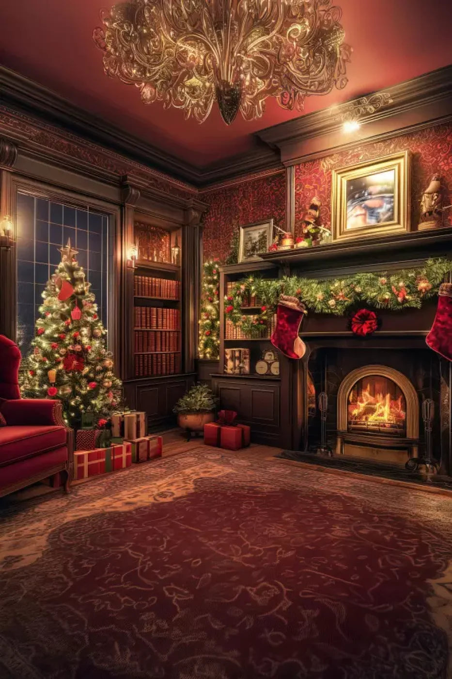 Christmas Study I Full 8’X12’ Ultracloth (96 X 144 Inch) Backdrop