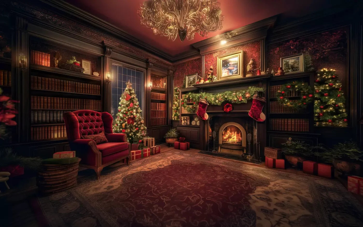 Christmas Study I Full 8’X5’ Ultracloth (96 X 60 Inch) Backdrop
