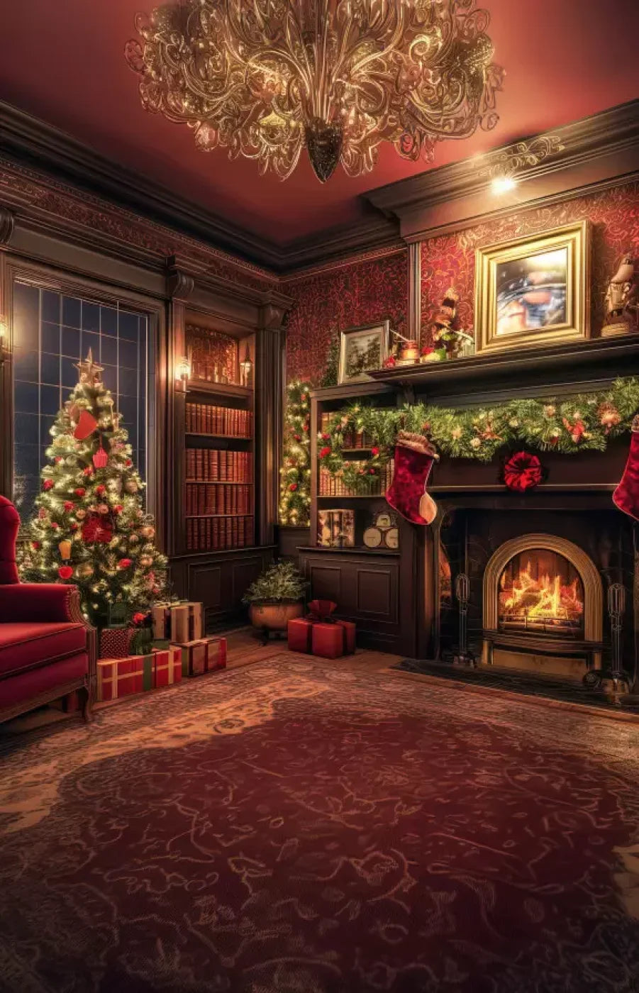 Christmas Study I Full 9’X14’ Ultracloth (108 X 168 Inch) Backdrop