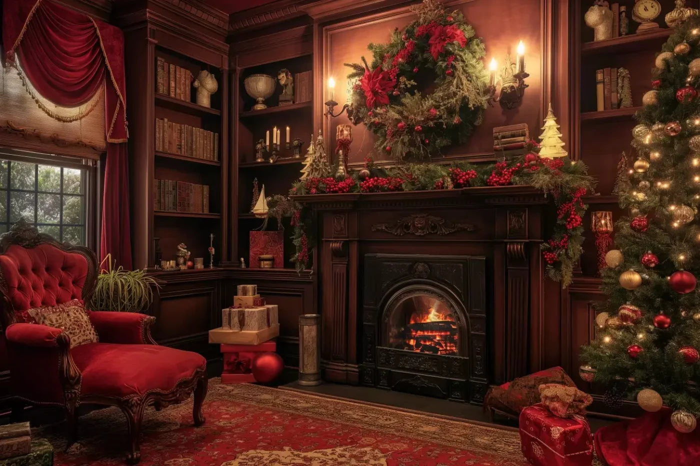 Christmas Study Ii 12’X8’ Ultracloth (144 X 96 Inch) Backdrop