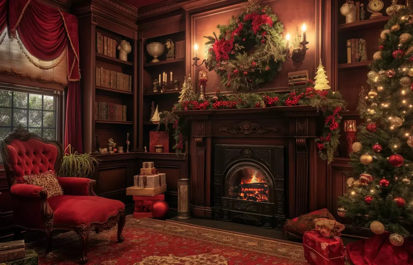 Christmas Study Ii 14’X9’ Ultracloth (168 X 108 Inch) Backdrop